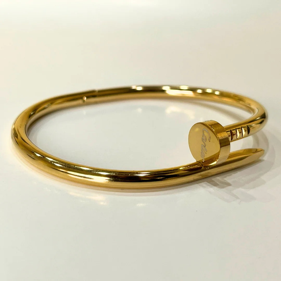 Nail Bangle – Bold Gold Cuff | Unisex | Waterproof & Anti-Tarnish
