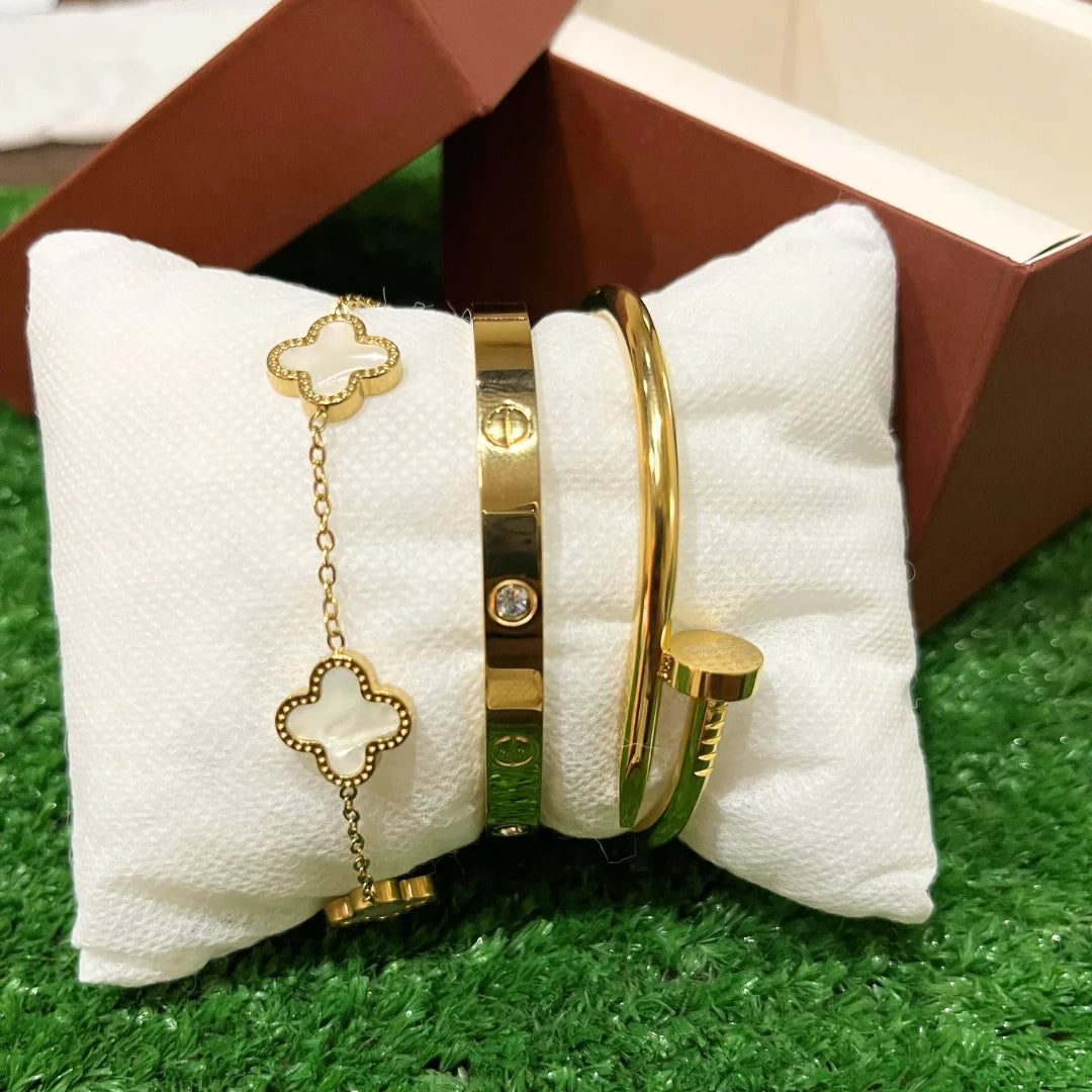 3 Bracelet Stack Set | Color Guaranteed & Hypoallergenic