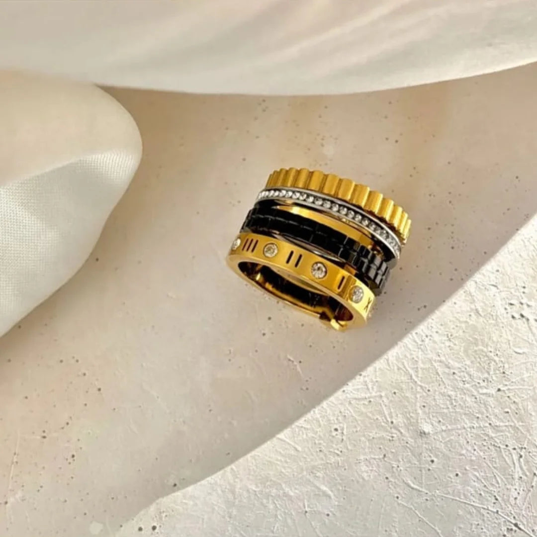 Bold Roman Multi-Layer Ring – Luxury Statement Design (Unisex)