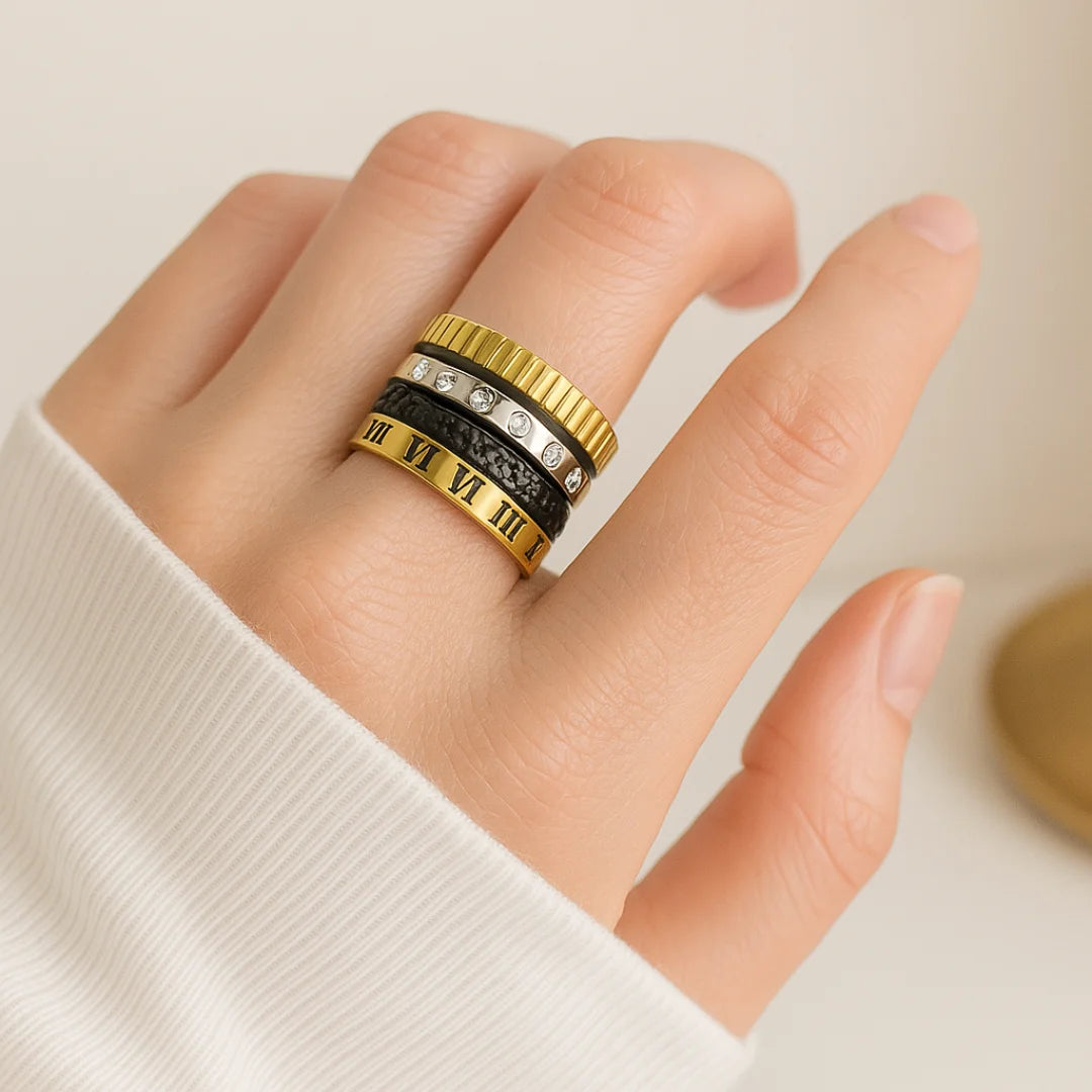 Bold Roman Multi-Layer Ring – Luxury Statement Design (Unisex)